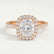 DARLEY - Elongated Cushion Lab Diamond 18k Rose Gold Halo