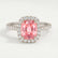 DARLEY - Morganite Pink Sapphire Elongated Cushion Micro Pavé 950 Platinum Halo