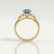 DELILAH - Round Blue Lab Diamond 18k Yellow Gold Shoulder Set Ring