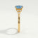 DELILAH - Round Blue Lab Diamond 18k Yellow Gold Shoulder Set Ring