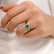DIANA - Oval Cut 0.72ct Chatham® Emerald and Lab grown Diamond 950 Platinum Halo Engagement Ring Lily Arkwright