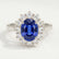 DIANA - Princess Diana Inspired Blue Sapphire & Lab Diamond White Gold Engagement Ring