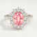 DIANA - Morganite Pink Sapphire & Lab Diamond 18k White Gold Halo