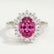 DIANA - Pink Sapphire & Lab Diamond 18k White Gold Halo