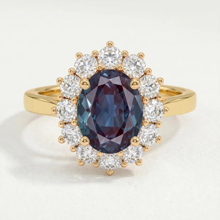 DIANA - Alexandrite & Lab Diamond 18k Yellow Gold