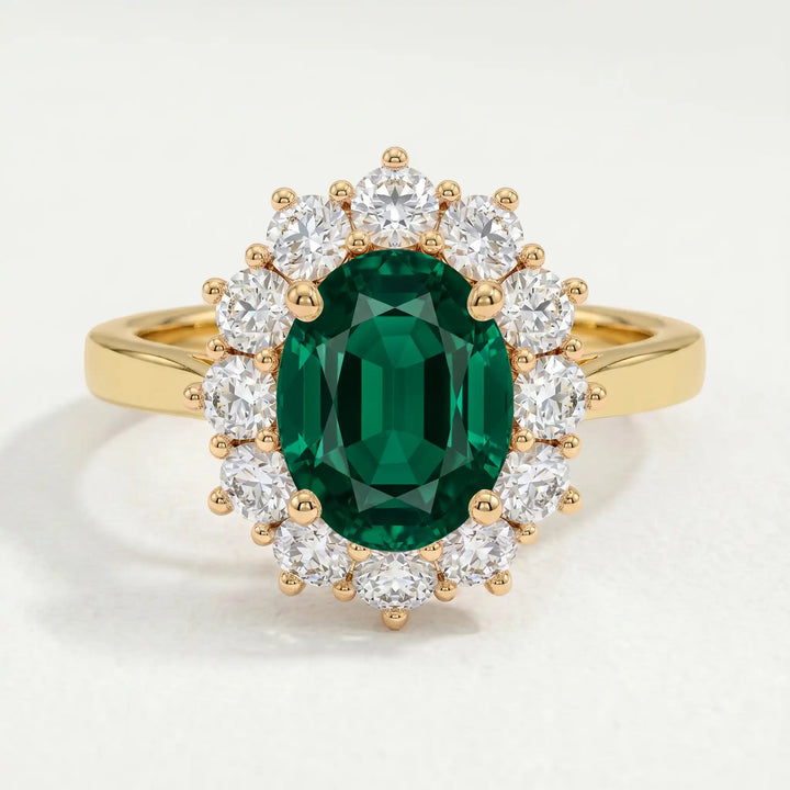 DIANA - Emerald & Lab Diamond 18k Yellow Gold