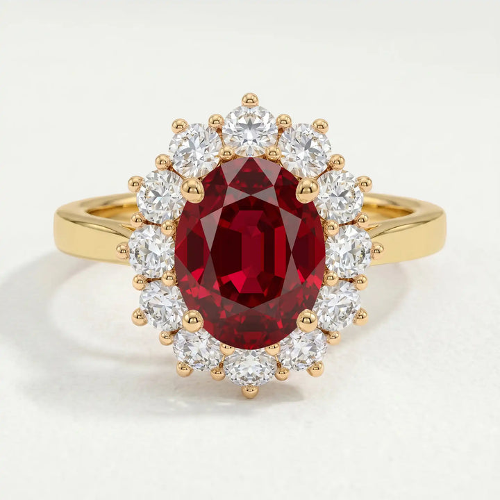 DIANA - Ruby & Lab Diamond 18k Yellow Gold