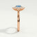 DIANA - Oval Blue Lab Diamond 18k Rose Gold Halo Ring