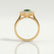 DIANA - Oval Green Lab Diamond 18k Yellow Gold Halo Ring