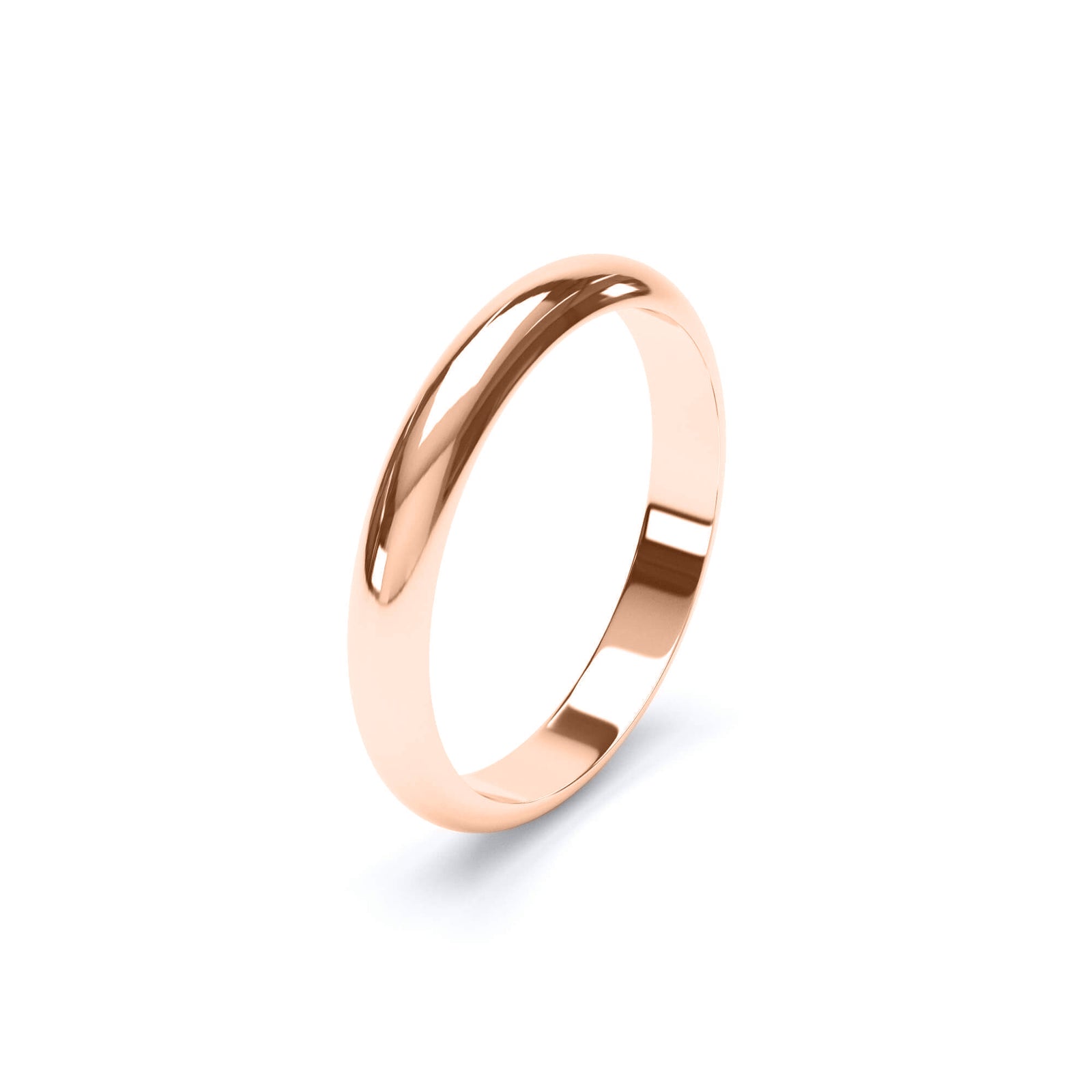 D Shape Profile Wedding Ring 9k Rose Gold – Lily Arkwright Diamond Rings