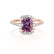 DARLEY - Alexandrite Elongated Cushion Micro Pavé 18k Rose Gold Halo Engagement Ring Lily Arkwright