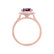 DARLEY - Alexandrite Elongated Cushion Micro Pavé 18k Rose Gold Halo Engagement Ring Lily Arkwright