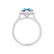 DARLEY - Aqua Spinel Elongated Cushion Micro Pavé 18k White Gold Halo Engagement Ring Lily Arkwright
