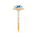 DARLEY - Aqua Spinel Elongated Cushion Micro Pavé 18k Yellow Gold Halo Engagement Ring Lily Arkwright