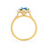DARLEY - Aqua Spinel Elongated Cushion Micro Pavé 18k Yellow Gold Halo Engagement Ring Lily Arkwright