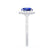 DARLEY - Blue Sapphire Elongated Cushion Micro Pavé 950 Platinum Halo Engagement Ring Lily Arkwright
