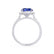DARLEY - Blue Sapphire Elongated Cushion Micro Pavé 950 Platinum Halo Engagement Ring Lily Arkwright