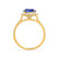 DARLEY - Blue Sapphire Elongated Cushion Micro Pavé 18k Yellow Gold Halo Engagement Ring Lily Arkwright