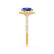 DARLEY - Blue Sapphire Elongated Cushion Micro Pavé 18k Yellow Gold Halo Engagement Ring Lily Arkwright