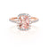 DARLEY - Champagne Sapphire Elongated Cushion Micro Pavé 18k Rose Gold Halo Engagement Ring Lily Arkwright