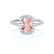 DARLEY - Champagne Sapphire Elongated Cushion Micro Pavé 18k White Gold Halo Engagement Ring Lily Arkwright