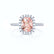 DARLEY - Champagne Sapphire Elongated Cushion Micro Pavé 18k White Gold Halo Engagement Ring Lily Arkwright