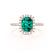 DARLEY - Emerald Elongated Cushion Micro Pavé 18k Rose Gold Halo Engagement Ring Lily Arkwright