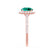 DARLEY - Emerald Elongated Cushion Micro Pavé 18k Rose Gold Halo Engagement Ring Lily Arkwright