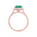 DARLEY - Emerald Elongated Cushion Micro Pavé 18k Rose Gold Halo Engagement Ring Lily Arkwright