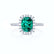 DARLEY - Emerald Elongated Cushion Micro Pavé 950 Platinum Halo Engagement Ring Lily Arkwright