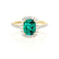DARLEY - Emerald Elongated Cushion Micro Pavé 18k Yellow Gold Halo Engagement Ring Lily Arkwright