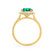 DARLEY - Emerald Elongated Cushion Micro Pavé 18k Yellow Gold Halo Engagement Ring Lily Arkwright