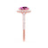 DARLEY - Pink Sapphire Elongated Cushion Micro Pavé 18k Rose Gold Halo Engagement Ring Lily Arkwright