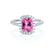 DARLEY - Pink Sapphire Elongated Cushion Micro Pavé 18k White Gold Halo Engagement Ring Lily Arkwright