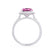 DARLEY - Pink Sapphire Elongated Cushion Micro Pavé 950 Platinum Halo Engagement Ring Lily Arkwright