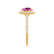 DARLEY - Pink Sapphire Elongated Cushion Micro Pavé 18k Yellow Gold Halo Engagement Ring Lily Arkwright