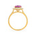 DARLEY - Pink Sapphire Elongated Cushion Micro Pavé 18k Yellow Gold Halo Engagement Ring Lily Arkwright
