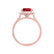 DARLEY - Ruby Elongated Cushion Micro Pavé 18k Rose Gold Halo Engagement Ring Lily Arkwright
