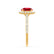 DARLEY - Ruby Elongated Cushion Micro Pavé 18k Yellow Gold Halo Engagement Ring Lily Arkwright