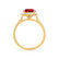 DARLEY - Ruby Elongated Cushion Micro Pavé 18k Yellow Gold Halo Engagement Ring Lily Arkwright