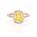 DARLEY - Yellow Sapphire Elongated Cushion Micro Pavé 18k Rose Gold Halo Engagement Ring Lily Arkwright
