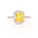 DARLEY - Yellow Sapphire Elongated Cushion Micro Pavé 18k Rose Gold Halo Engagement Ring Lily Arkwright
