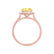 DARLEY - Yellow Sapphire Elongated Cushion Micro Pavé 18k Rose Gold Halo Engagement Ring Lily Arkwright