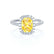 DARLEY - Yellow Sapphire Elongated Cushion Micro Pavé 950 Platinum Halo Engagement Ring Lily Arkwright