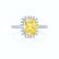 DARLEY - Yellow Sapphire Elongated Cushion Micro Pavé 18k White Gold Halo Engagement Ring Lily Arkwright