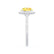 DARLEY - Yellow Sapphire Elongated Cushion Micro Pavé 950 Platinum Halo Engagement Ring Lily Arkwright