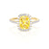 DARLEY - Yellow Sapphire Elongated Cushion Micro Pavé 18k Yellow Gold Halo Engagement Ring Lily Arkwright