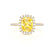 DARLEY - Yellow Sapphire Elongated Cushion Micro Pavé 18k Yellow Gold Halo Engagement Ring Lily Arkwright