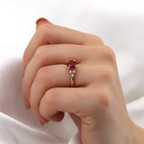 Delilah 2.01ct Round Ruby 18k Yellow Gold Shoulder Set Engagement Ring Lily Arkwright