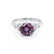 DELILAH - Round Alexandrite 18k White Gold Shoulder Set Ring Engagement Ring Lily Arkwright